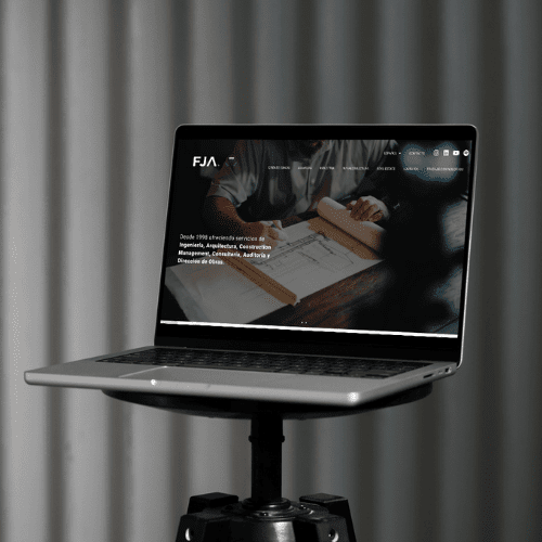 Diseño de mockup de computadora de FJA