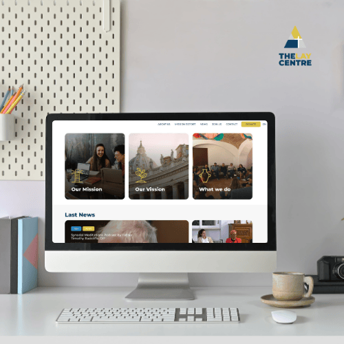 Diseño de mockup de computadora de The Lay Centre